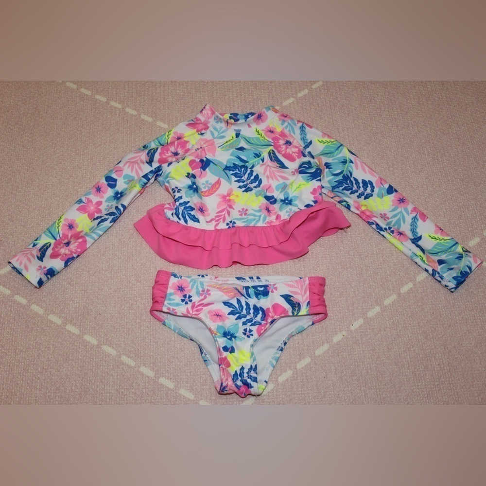 Tommy Bahama Kids Baby 2 Piece Floral Bathing Suit 18 Months Swim Suit